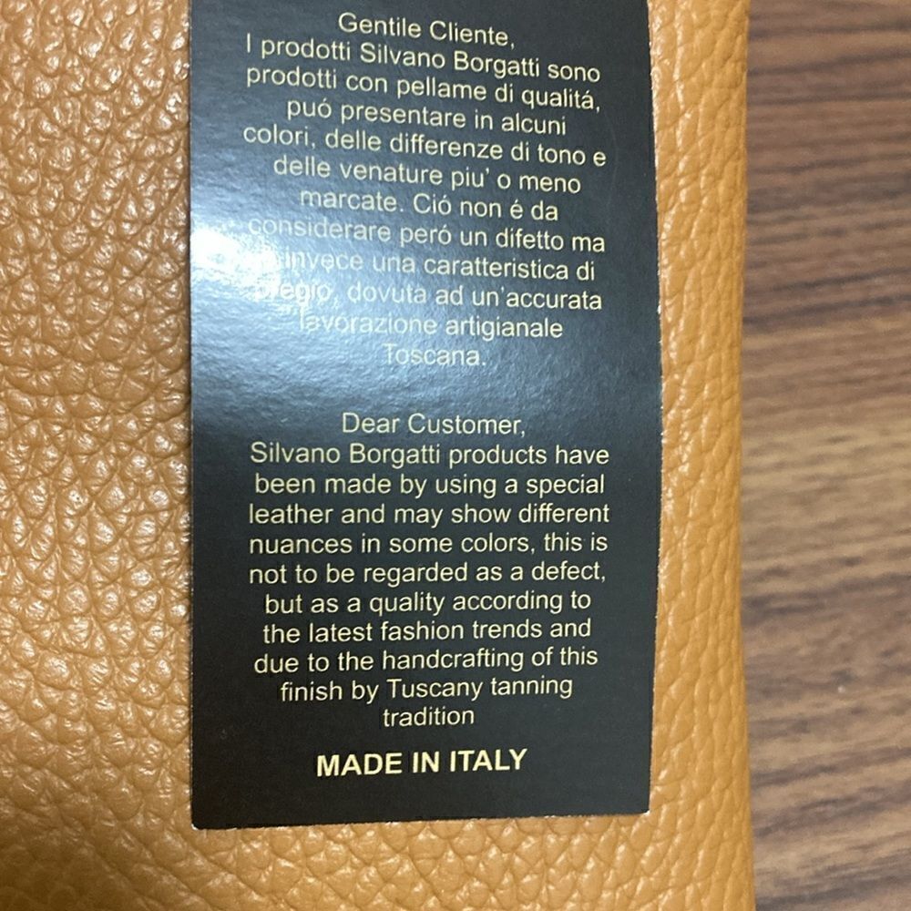 NWT Silvano Borgatti Leather Bag with Top Zipper, Tassel and Detachable Chain. - Picture 5 of 8